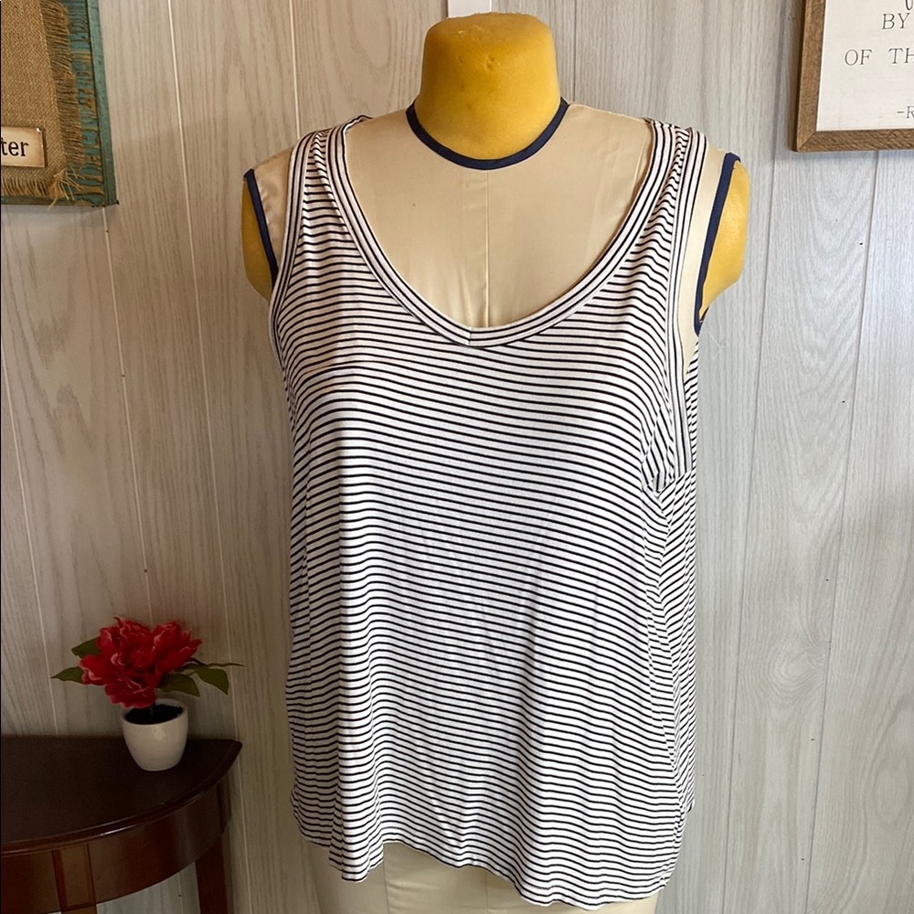 Old Navy and White Relaxed Sleeveless Tank Top